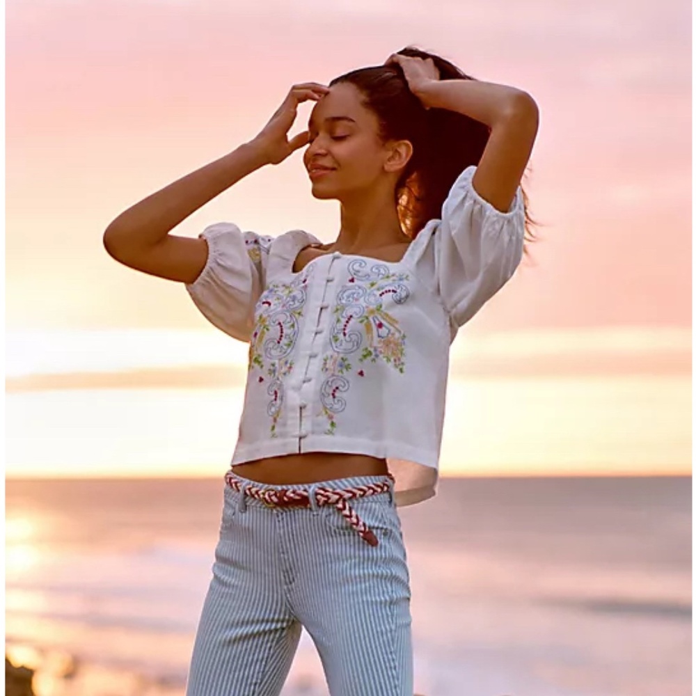 ANTHROPOLOGIE | Lightweight Paisley Embellished Blouse | NWT - Picture 7 of 7